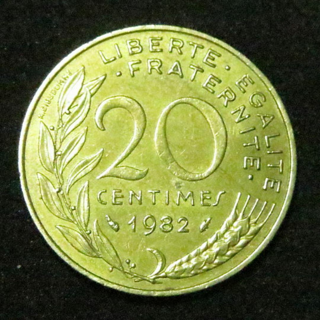 フランス 1982年 昭和57年 マリアンヌ 20サンチーム硬貨 r0279の フランス 1982年 昭和57年 マリアンヌ 20サンチーム硬貨 r0279の