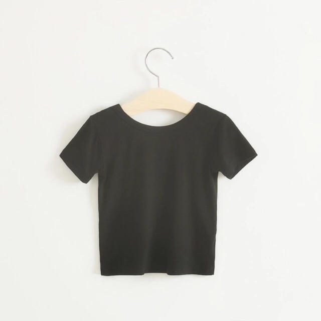 ♡新品1点のみ♡バックオープンシャツ ブラック キッズ/ベビー/マタニティのベビー服(~85cm)(Ｔシャツ)の商品写真