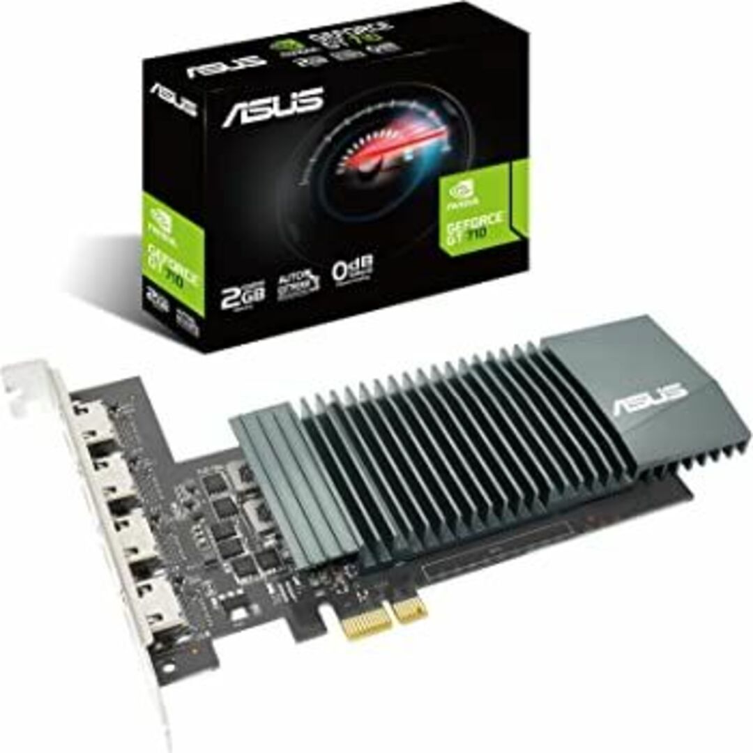 ASUS NVIDIA GeForce GT 710 搭載 ファンレスモデル 2G GT710-4H-SL-2GD5 スマホ/家電/カメラのPC/タブレット(PCパーツ)の商品写真