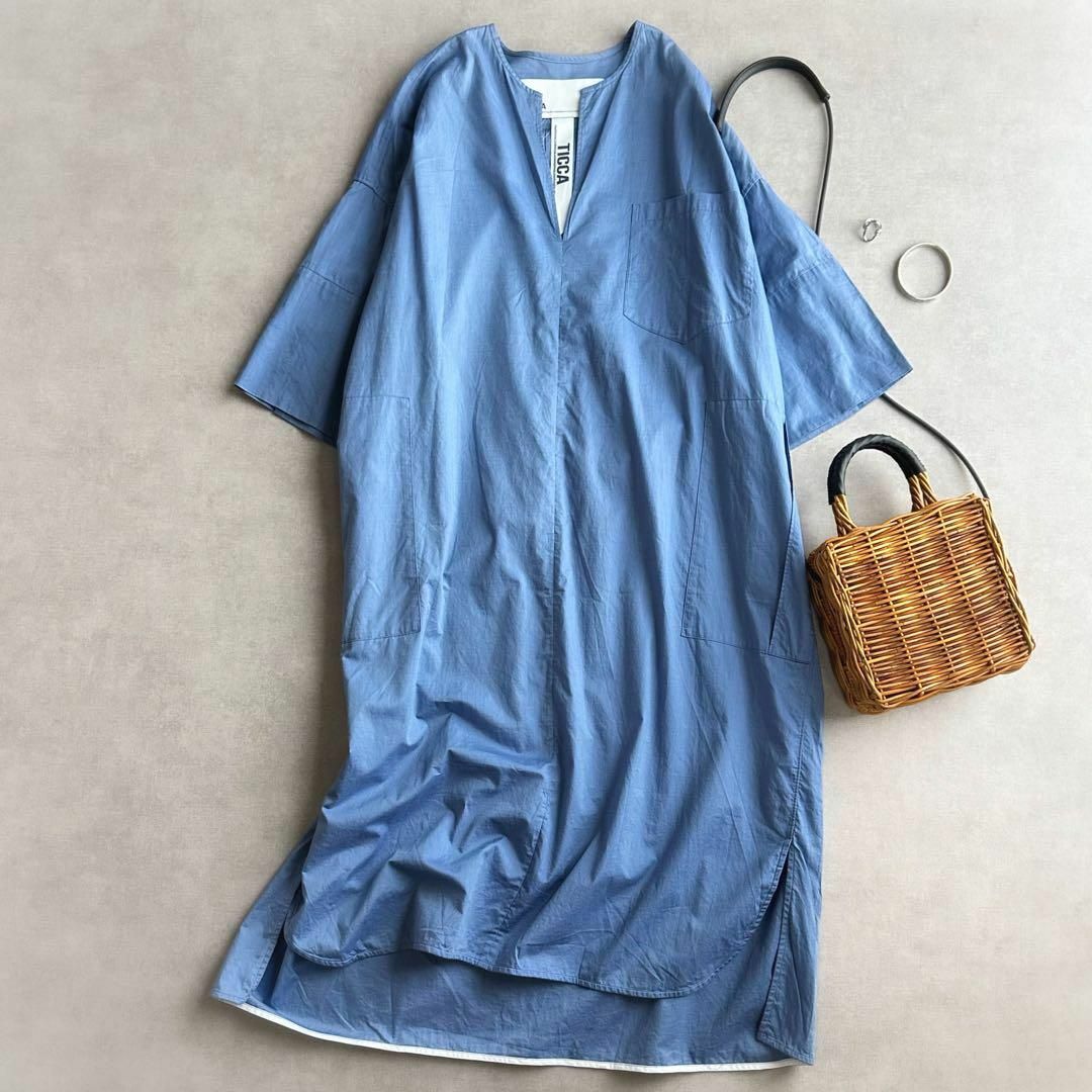 TICCA - 美品△TICCA ティッカ//半袖ワンピース△ブルー TICCA - 美品△TICCA ティッカ//半袖ワンピース△ブルー