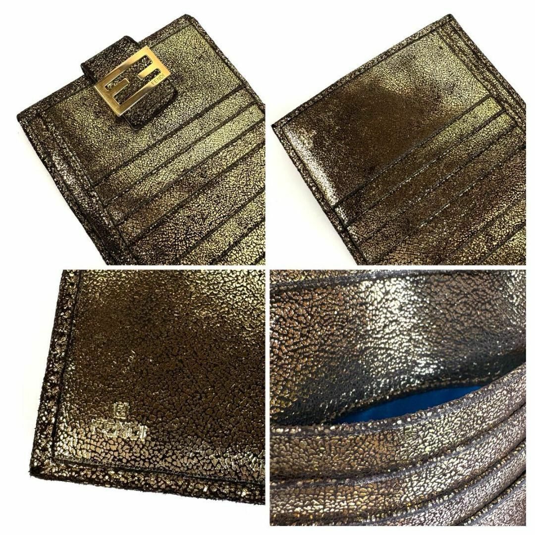 FENDI - 【美品】FENDI レザー 二つ折り 財布 ズッカ柄 FENDI - 【美品】FENDI レザー 二つ折り 財布 ズッカ柄