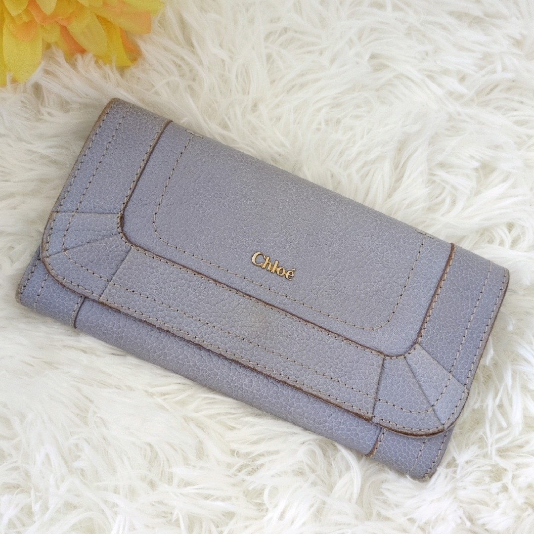 Chloe - 【良品】Chloé クロエ 長財布 レザー ライトブルー Chloe - 【良品】Chloé クロエ 長財布 レザー ライトブルー