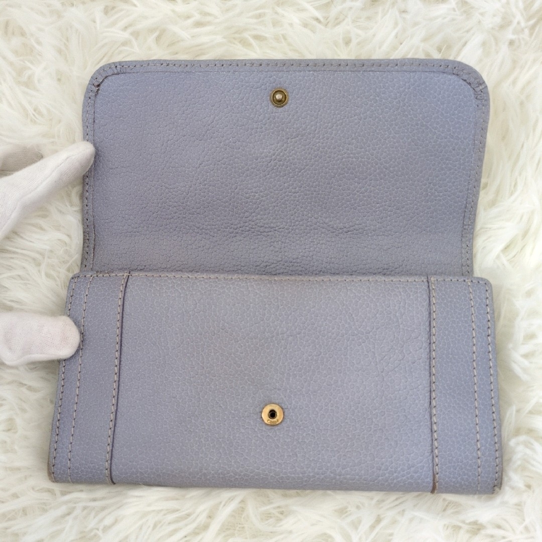 Chloe - 【良品】Chloé クロエ 長財布 レザー ライトブルー Chloe - 【良品】Chloé クロエ 長財布 レザー ライトブルー