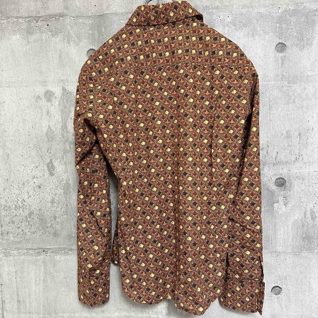 Vivienne Westwood - Vivienne Westwood 襟変形シャツ 総柄 茶色 Vivienne Westwood - Vivienne Westwood 襟変形シャツ 総柄 茶色