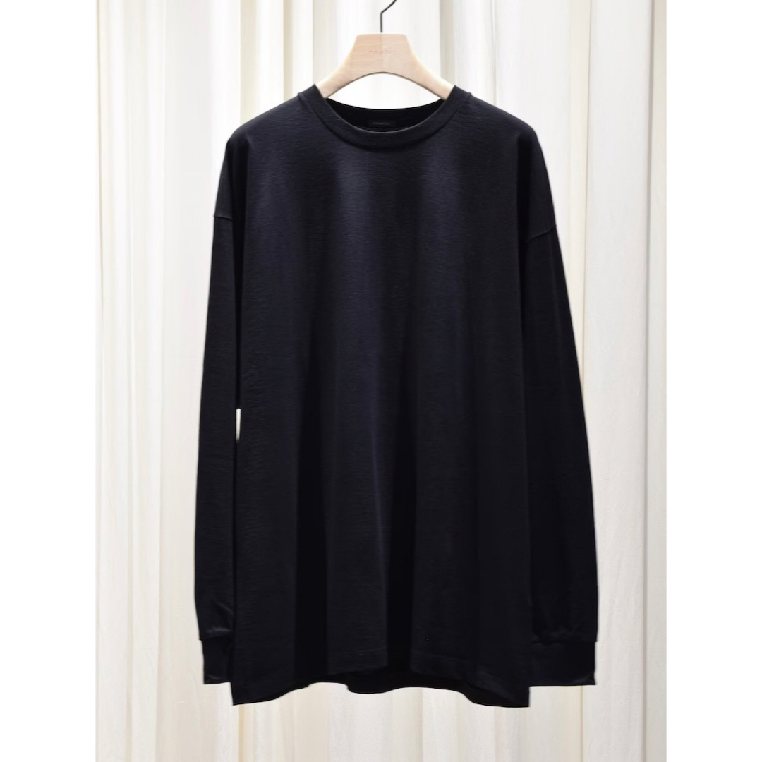COMOLI(コモリ)のCOMOLI25SS コットンジャージー長袖Tシャツ ブラック サイズ3 メンズのトップス(Tシャツ/カットソー(七分/長袖))の商品写真