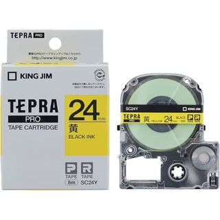 キングジム(キングジム)のテプラ・プロ テープカートリッジ カラーラベル パステル 黄 24mm SC2…(OA機器)