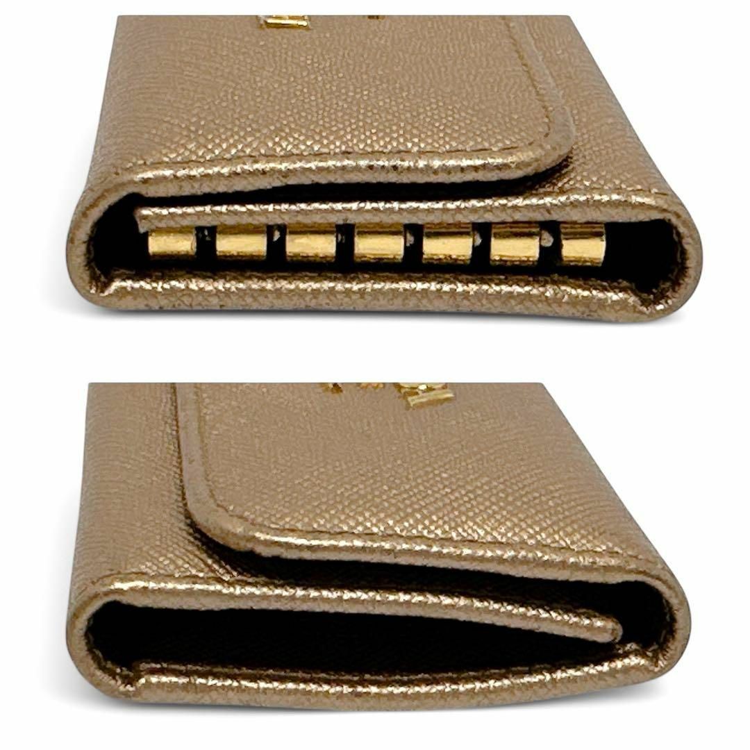 PRADA - 美品✨プラダ 6連 キーケース サフィアーノレザー 金 PRADA - 美品✨プラダ 6連 キーケース サフィアーノレザー 金