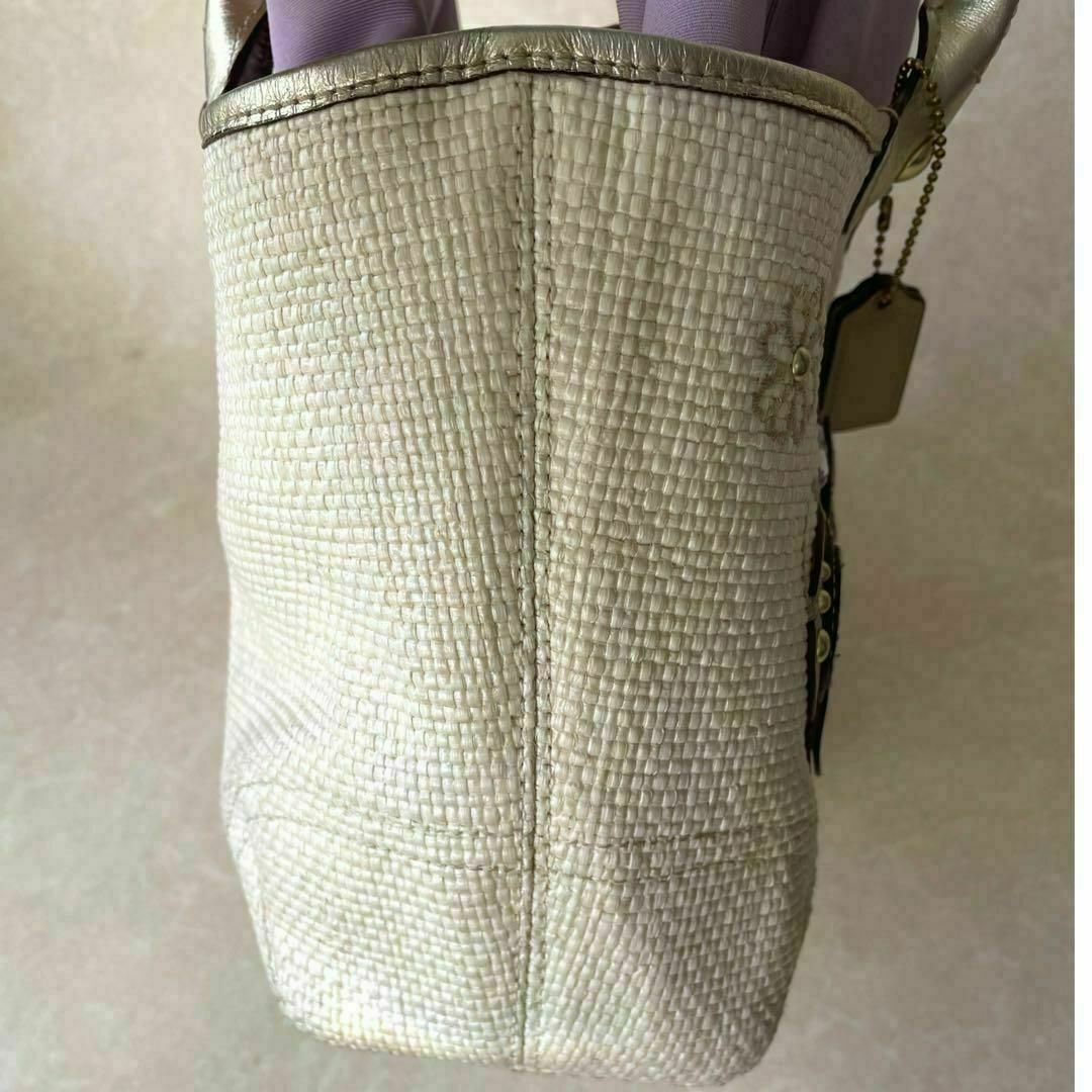 COACH - コーチ ハンドバッグ COACH 蝶 モチーフ 蛇革 篭バッグ COACH - コーチ ハンドバッグ COACH 蝶 モチーフ 蛇革 篭バッグ