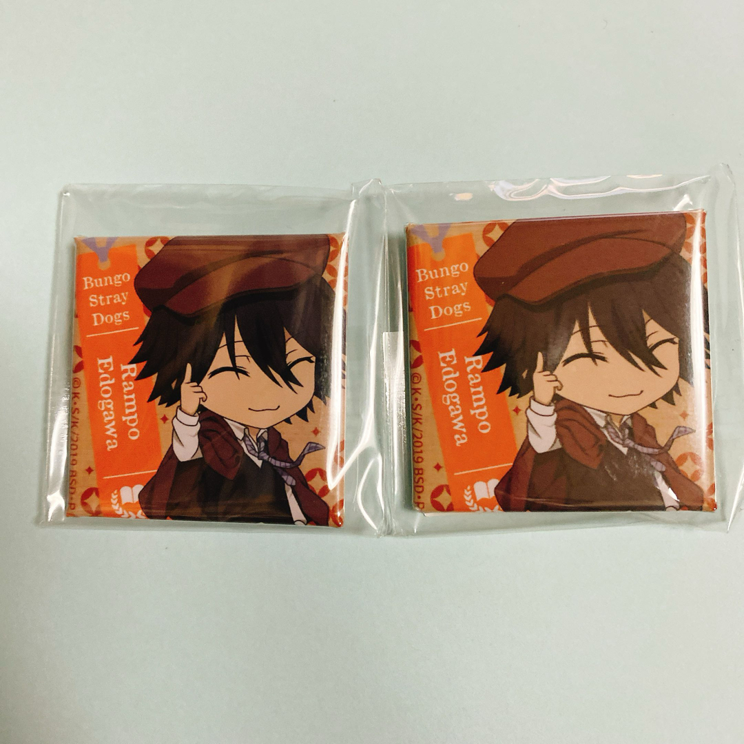 文豪ストレイドッグス 文スト 正方形缶バッジ 江戸川乱歩×2 未 文豪ストレイドッグス 文スト 正方形缶バッジ 江戸川乱歩×2 未