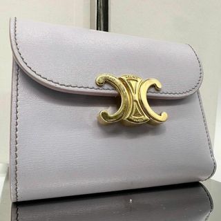 CELINE - 【美品】セリーヌ 三つ折財布 パープル トリオンフ CELINE - 【美品】セリーヌ 三つ折財布 パープル トリオンフ