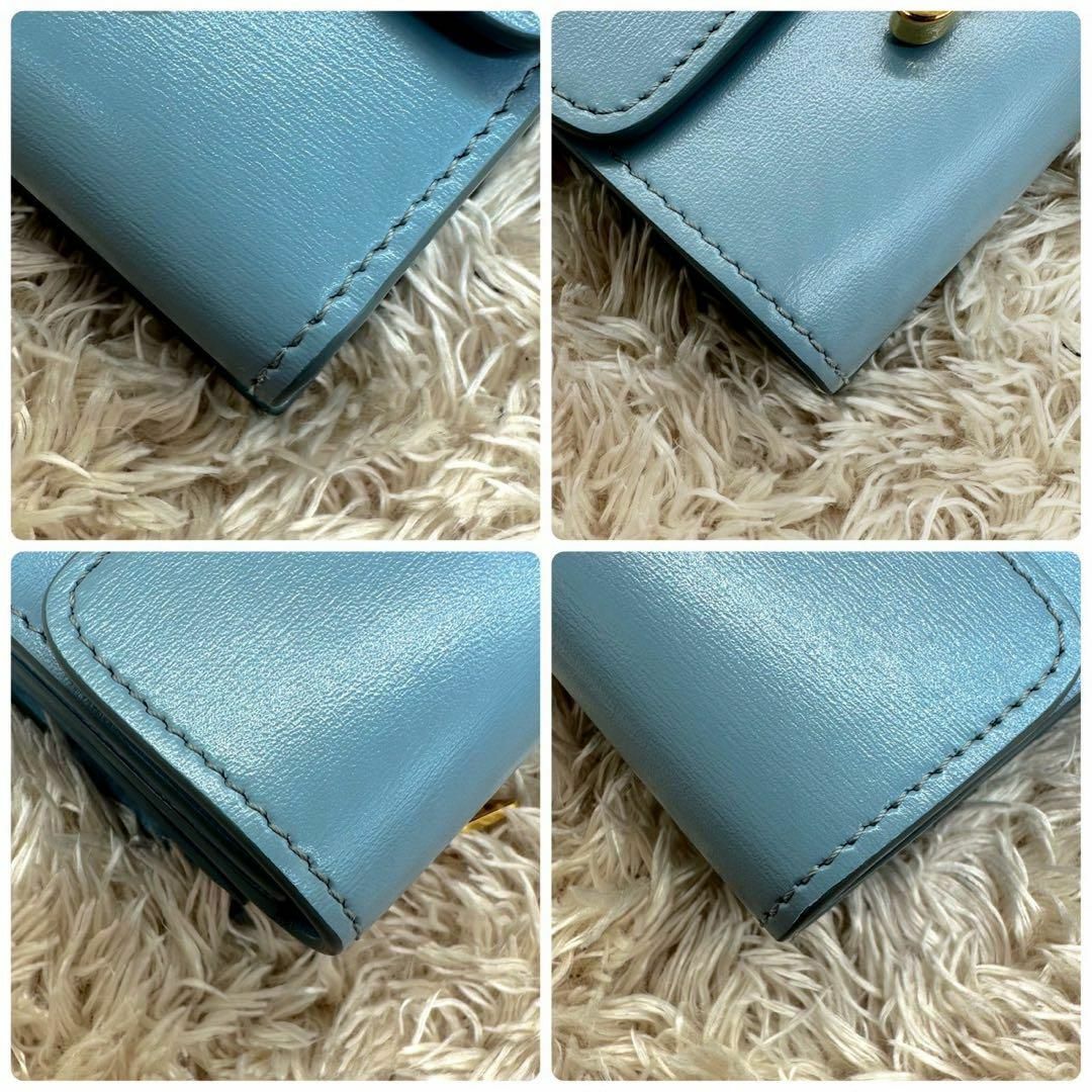 CELINE - 【美品】セリーヌ 三つ折財布 ライトブルー トリオンフ CELINE - 【美品】セリーヌ 三つ折財布 ライトブルー トリオンフ