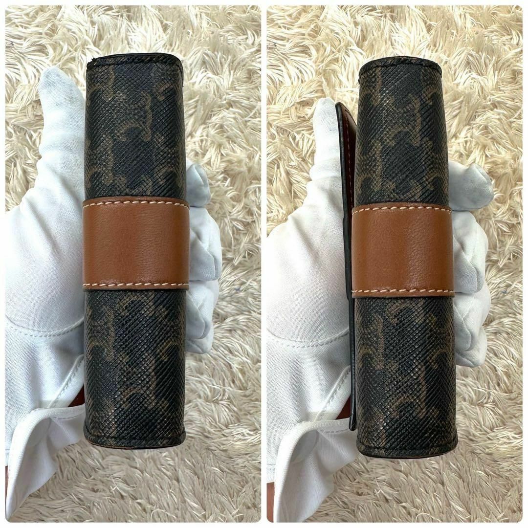 CELINE - 【美品】セリーヌ 三つ折財布 ブラウン トリオンフ CELINE - 【美品】セリーヌ 三つ折財布 ブラウン トリオンフ