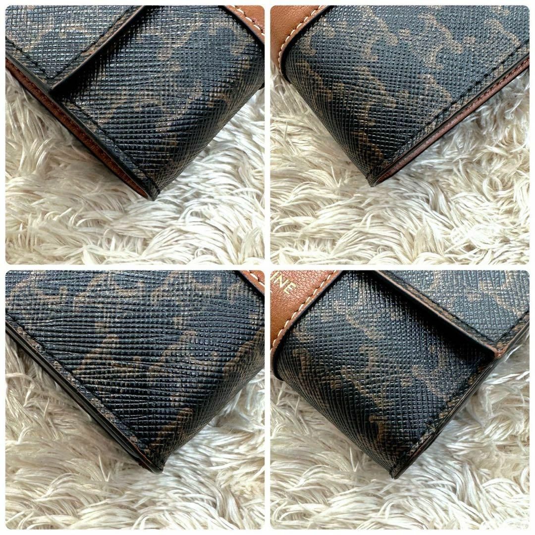CELINE - 【美品】セリーヌ 三つ折財布 ブラウン トリオンフ CELINE - 【美品】セリーヌ 三つ折財布 ブラウン トリオンフ