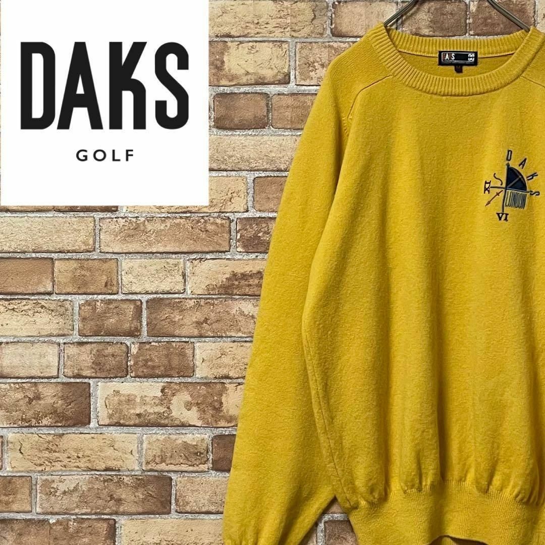 DAKS - DAKS GOLF ダックス デザインニット セーター マスタード DAKS - DAKS GOLF ダックス デザインニット セーター マスタード