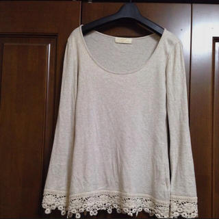 ダブルクローゼット(w closet)の裾、袖口レースTシャツ＊(Tシャツ(長袖/七分))