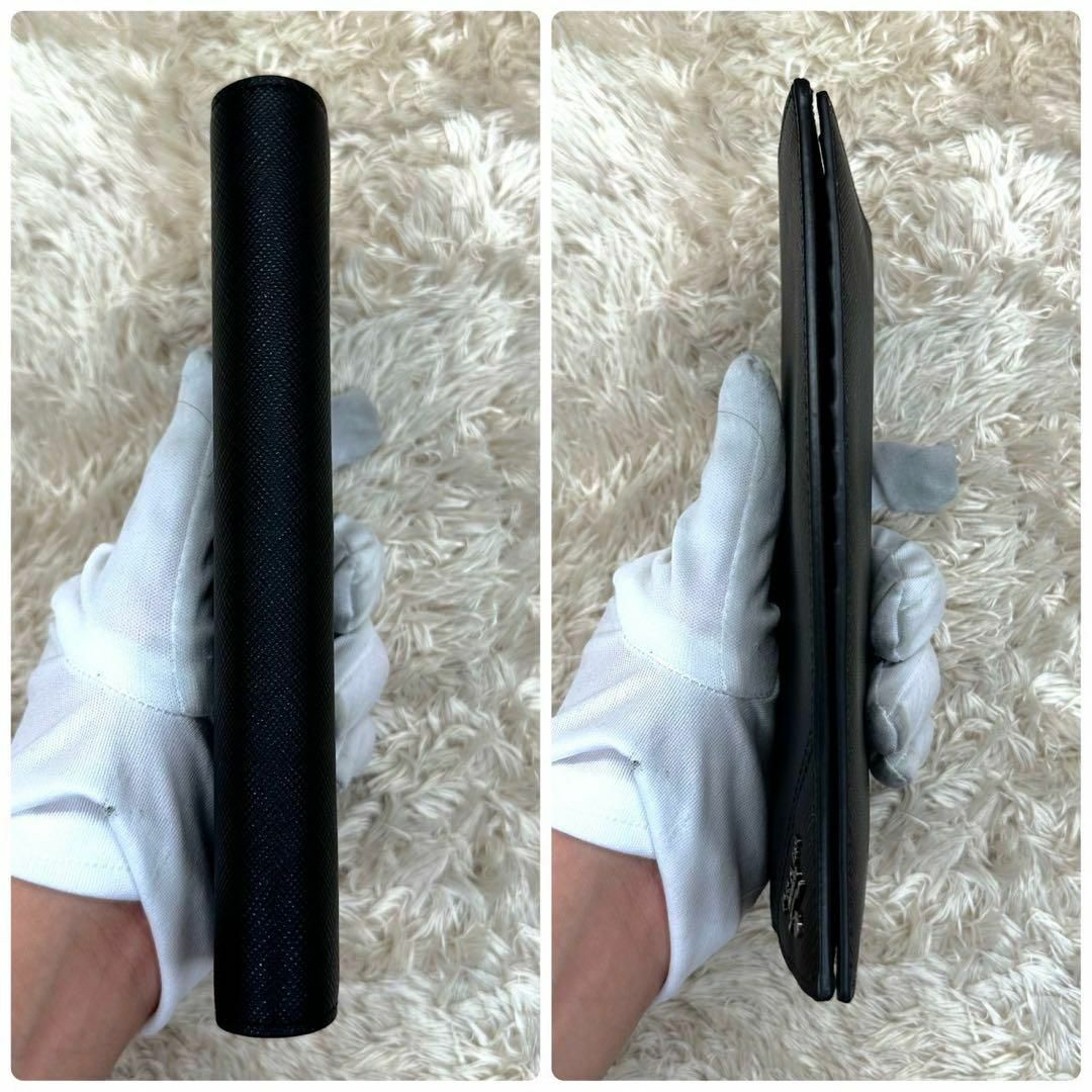 PRADA - 【未使用級】プラダ 長財布 二つ折り財布 ブラック PRADA - 【未使用級】プラダ 長財布 二つ折り財布 ブラック