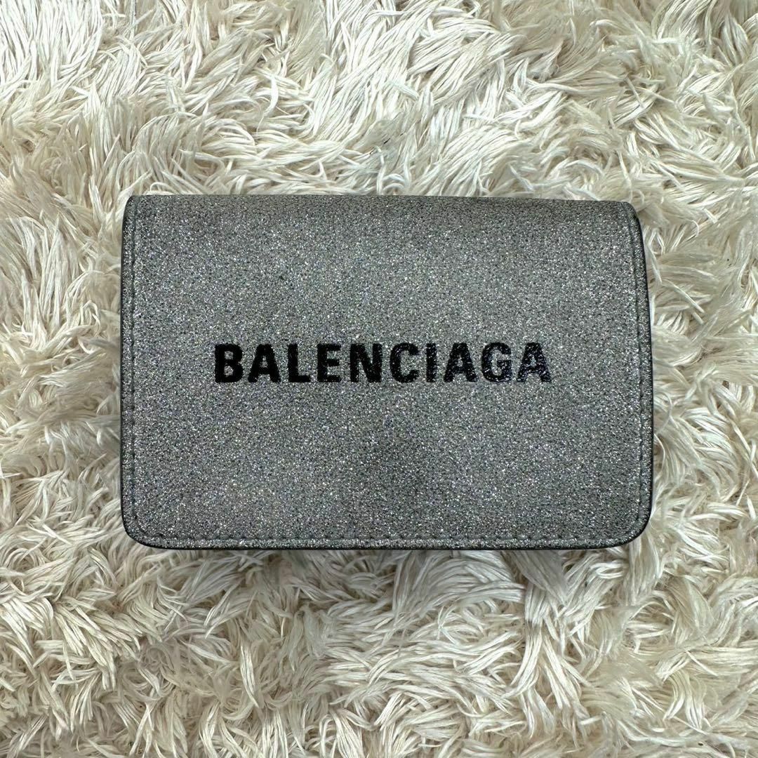 BALENCIAGA - 【極美品】バレンシアガ 三つ折財布 シルバー BALENCIAGA - 【極美品】バレンシアガ 三つ折財布 シルバー