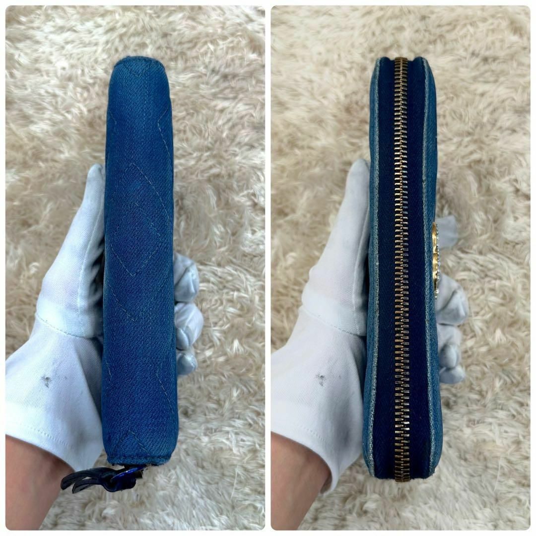 GUCCI - 【美品】グッチ 長財布 ラウンドファスナー デニム GUCCI - 【美品】グッチ 長財布 ラウンドファスナー デニム