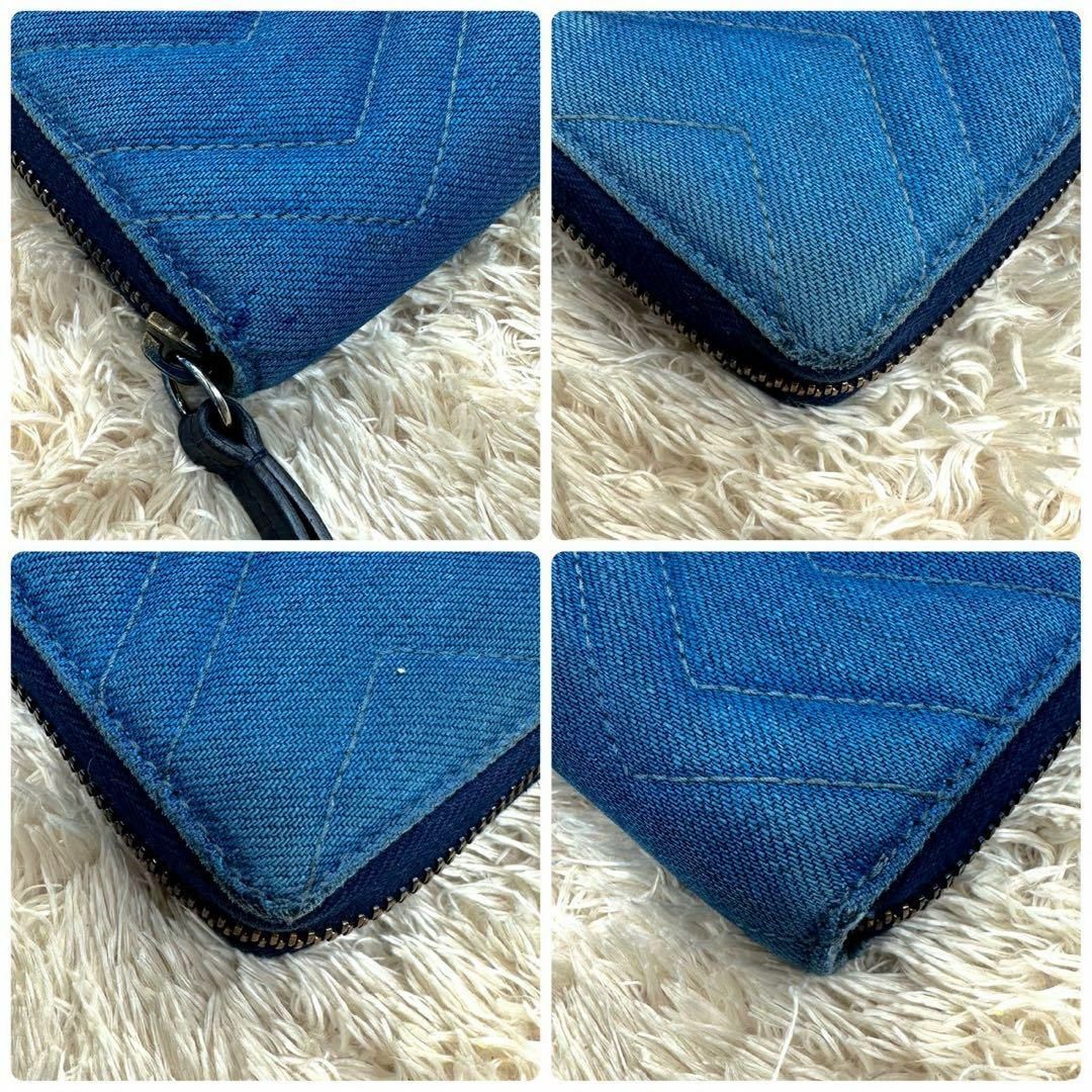 GUCCI - 【美品】グッチ 長財布 ラウンドファスナー デニム GUCCI - 【美品】グッチ 長財布 ラウンドファスナー デニム