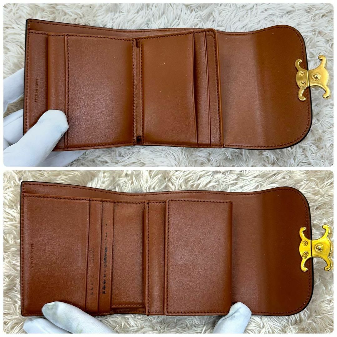 CELINE - 【美品】セリーヌ 三つ折財布 ブラウン マカダム CELINE - 【美品】セリーヌ 三つ折財布 ブラウン マカダム