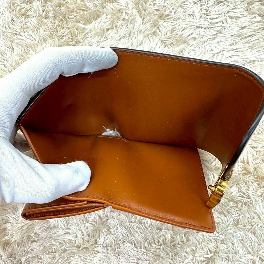 CELINE - 【美品】セリーヌ 三つ折財布 ブラウン マカダム CELINE - 【美品】セリーヌ 三つ折財布 ブラウン マカダム