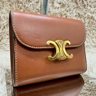 CELINE - 【美品】セリーヌ 三つ折財布 ブラウン マカダム CELINE - 【美品】セリーヌ 三つ折財布 ブラウン マカダム