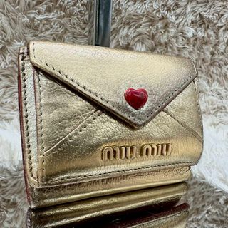 MIU MIU - miumiu ◯°* マトラッセ クリスタルパール 折財布の MIU MIU - miumiu ◯°* マトラッセ クリスタルパール 折財布の