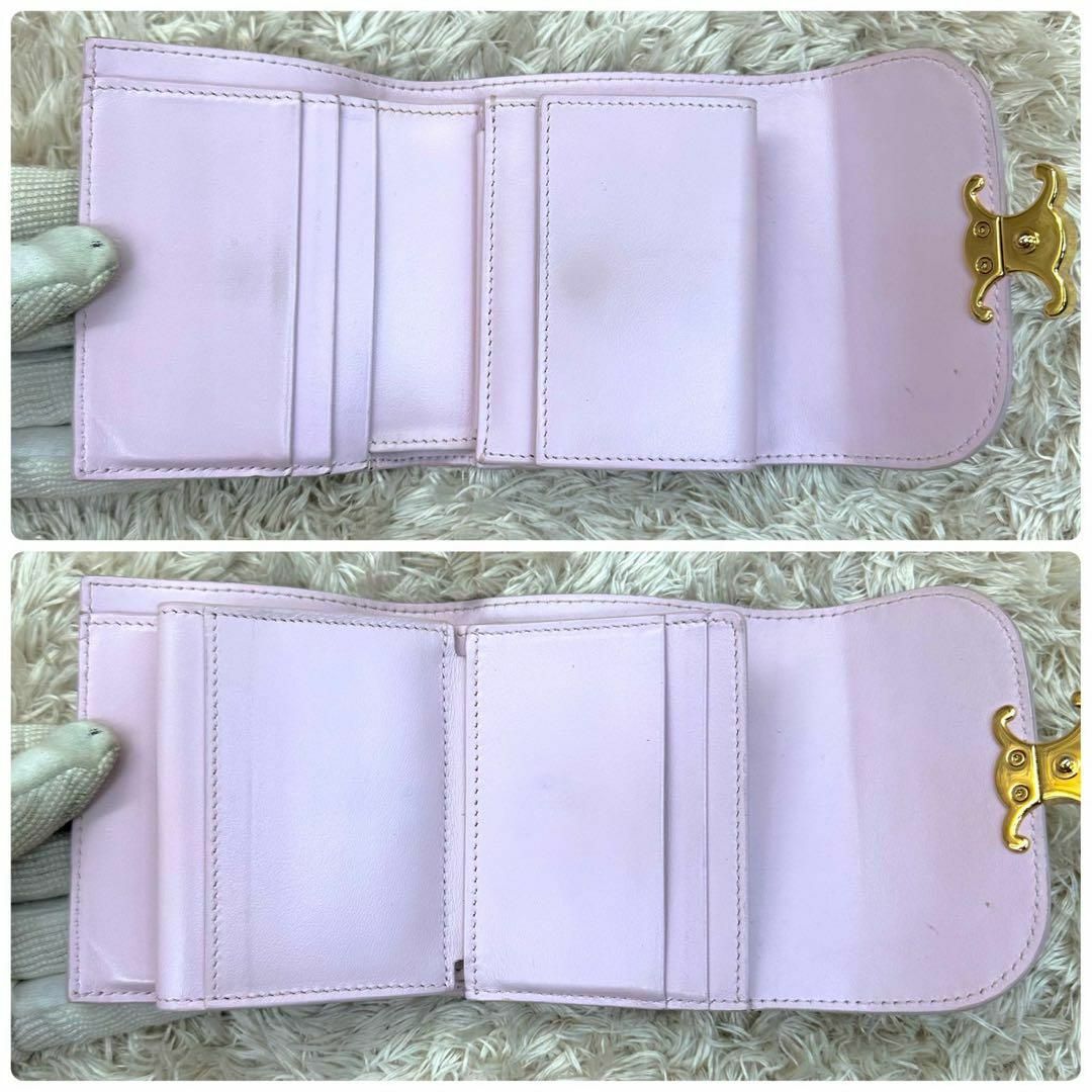CELINE - 【美品】セリーヌ 三つ折財布 ピンク マカダム CELINE - 【美品】セリーヌ 三つ折財布 ピンク マカダム