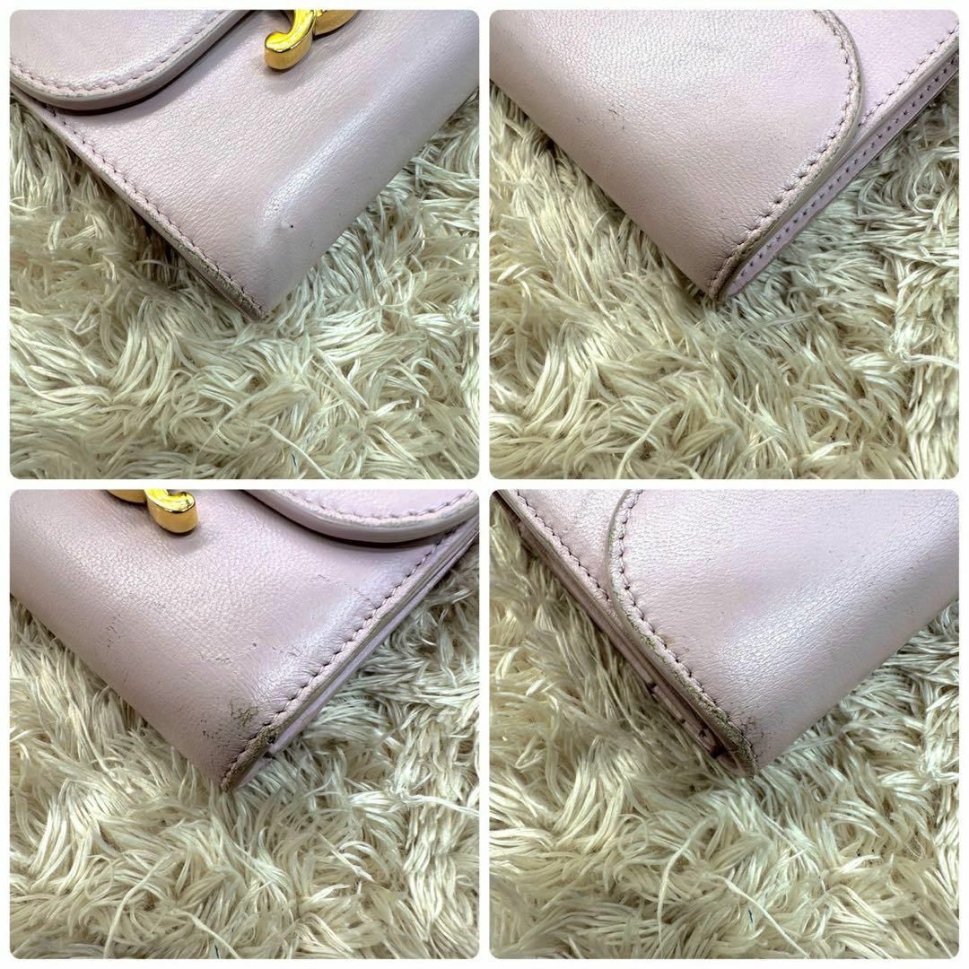 CELINE - 【美品】セリーヌ 三つ折財布 ピンク マカダム CELINE - 【美品】セリーヌ 三つ折財布 ピンク マカダム
