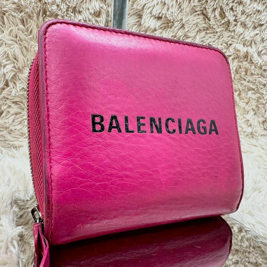 BALENCIAGA - 【美品】バレンシアガ 二つ折り財布 ピンク BALENCIAGA - 【美品】バレンシアガ 二つ折り財布 ピンク