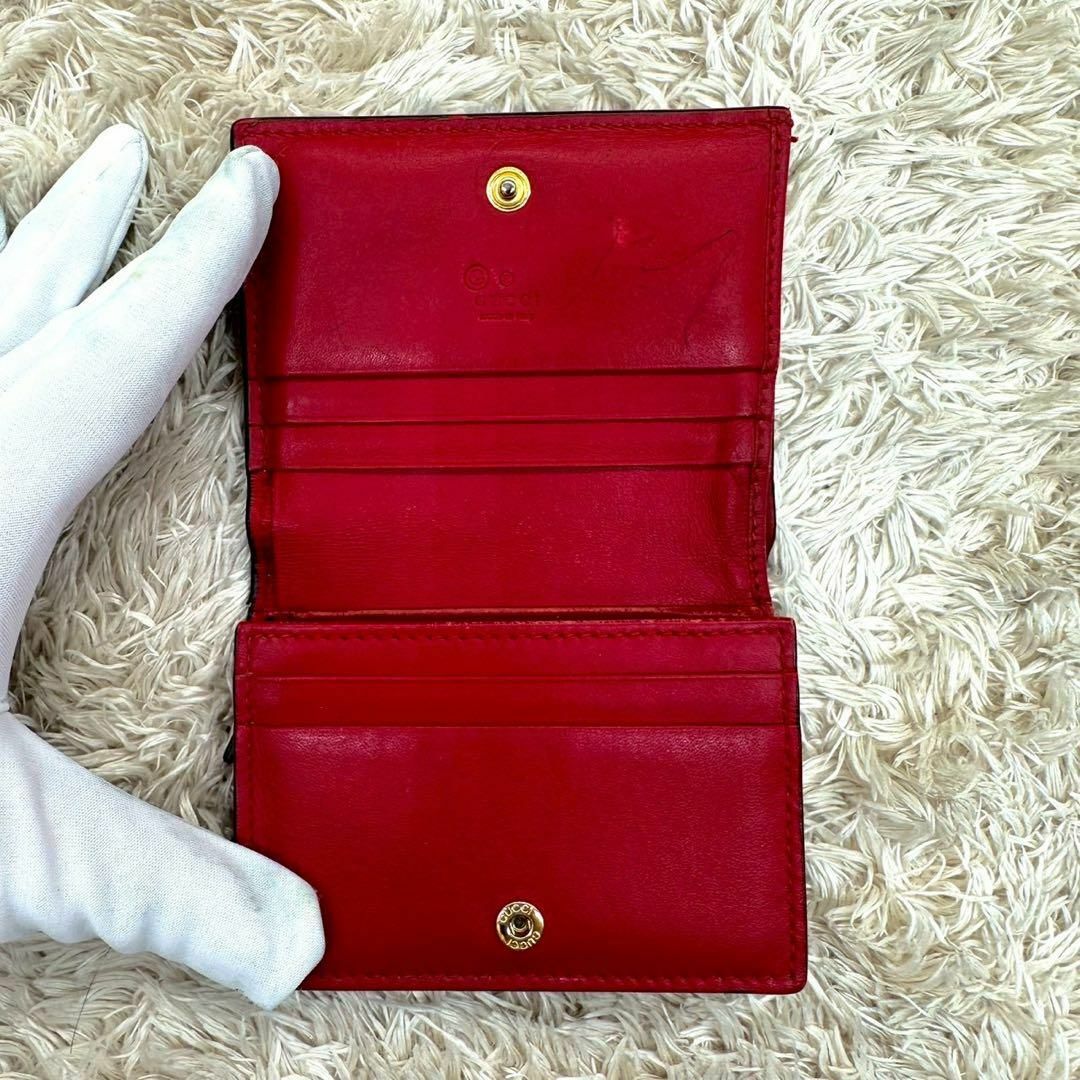 GUCCI - 【美品】グッチ 二つ折り財布 ベージュ ライトブルー GUCCI - 【美品】グッチ 二つ折り財布 ベージュ ライトブルー