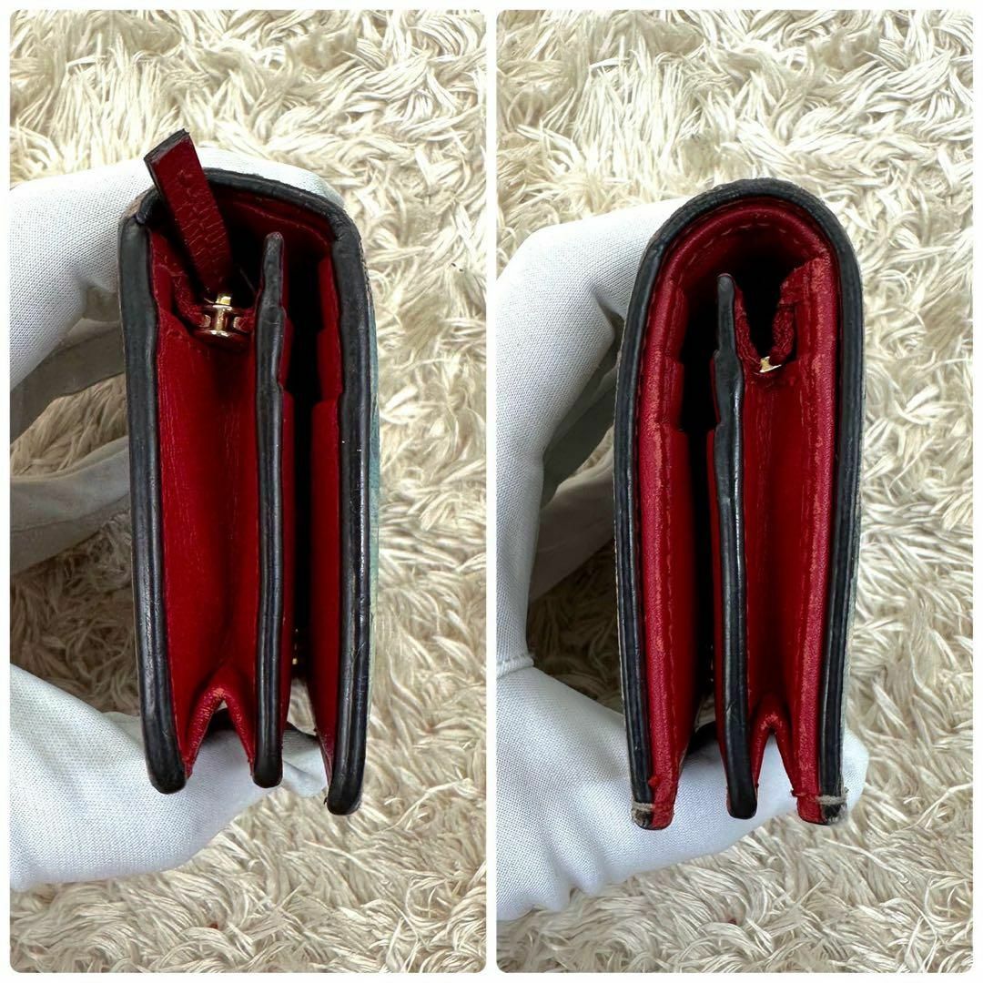 GUCCI - 【美品】グッチ 二つ折り財布 ベージュ ライトブルー GUCCI - 【美品】グッチ 二つ折り財布 ベージュ ライトブルー