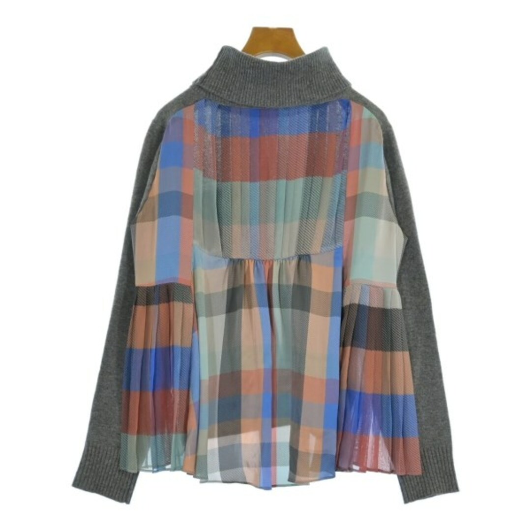 sacai - sacai サカイ ニット・セーター 1(S位) グレーxオレンジ sacai - sacai サカイ ニット・セーター 1(S位) グレーxオレンジ