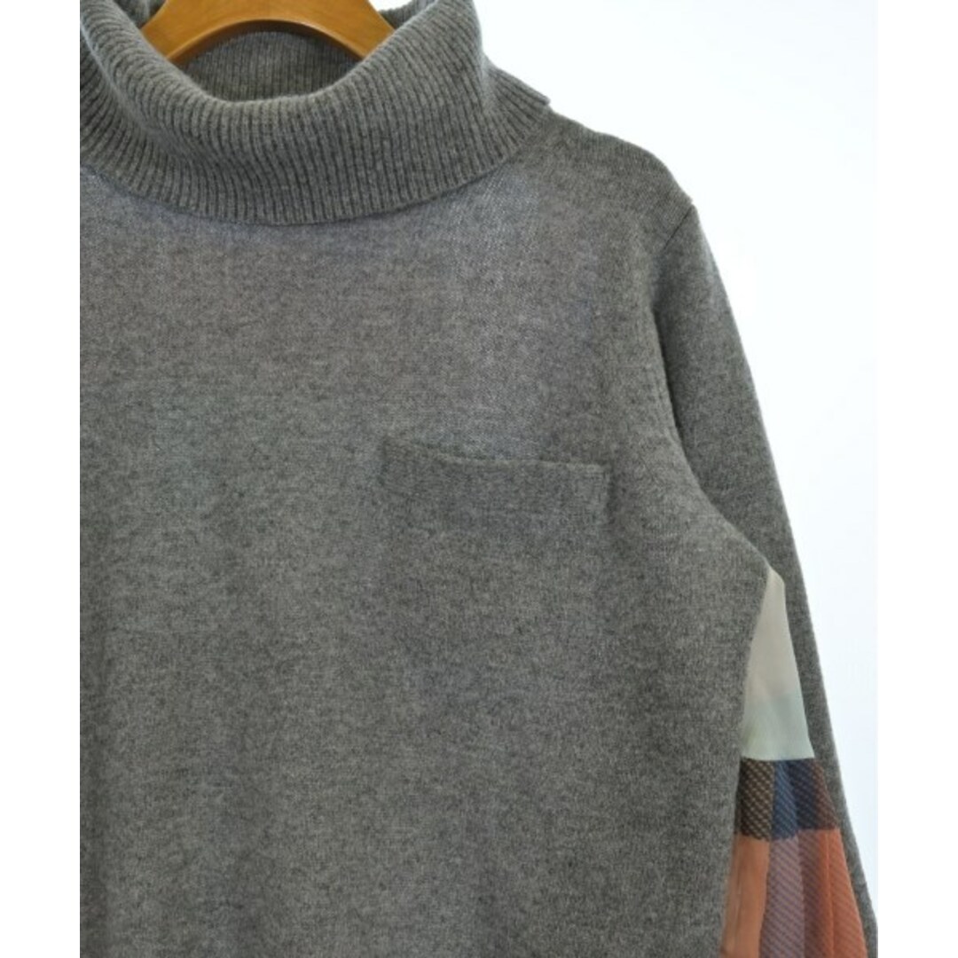 sacai - sacai サカイ ニット・セーター 1(S位) グレーxオレンジ sacai - sacai サカイ ニット・セーター 1(S位) グレーxオレンジ