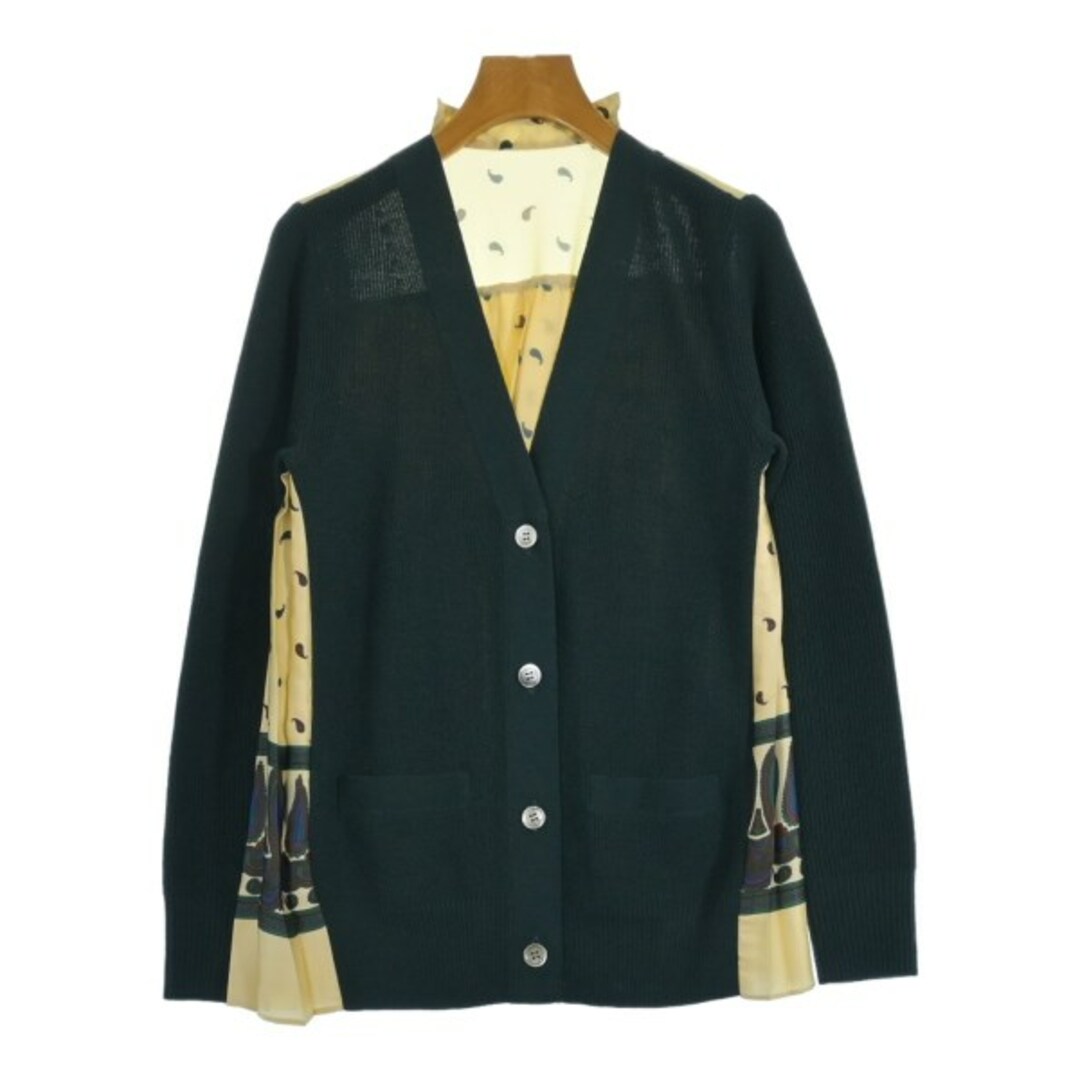 sacai - sacai サカイ カーディガン 1(S位) 緑xベージュ等 sacai - sacai サカイ カーディガン 1(S位) 緑xベージュ等