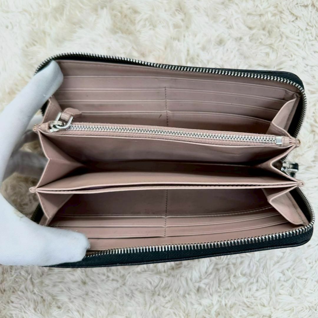 PRADA - 【美品】プラダ 長財布 ブラック ベージュ シルバーロゴ PRADA - 【美品】プラダ 長財布 ブラック ベージュ シルバーロゴ