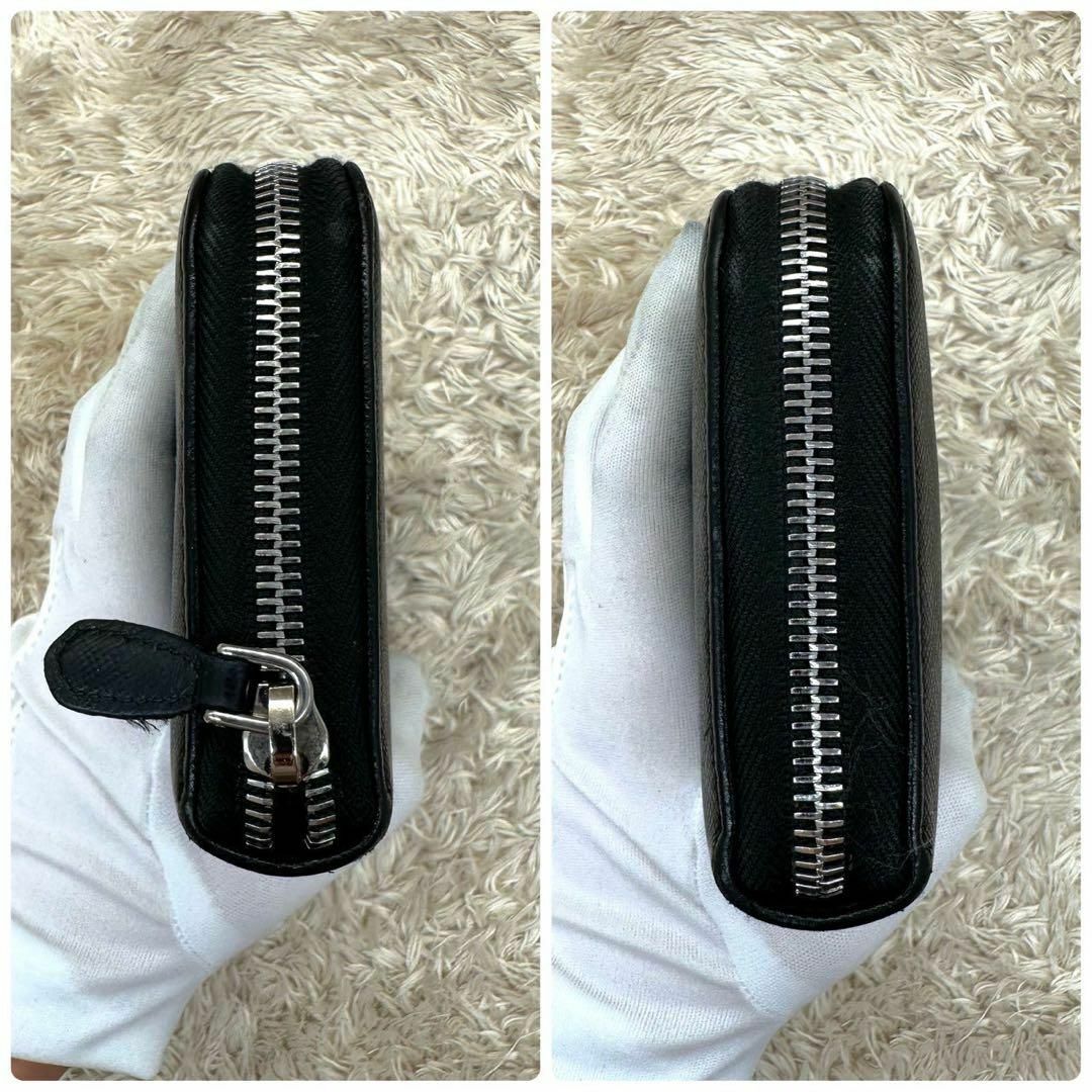 PRADA - 【美品】プラダ 長財布 ブラック ベージュ シルバーロゴ PRADA - 【美品】プラダ 長財布 ブラック ベージュ シルバーロゴ