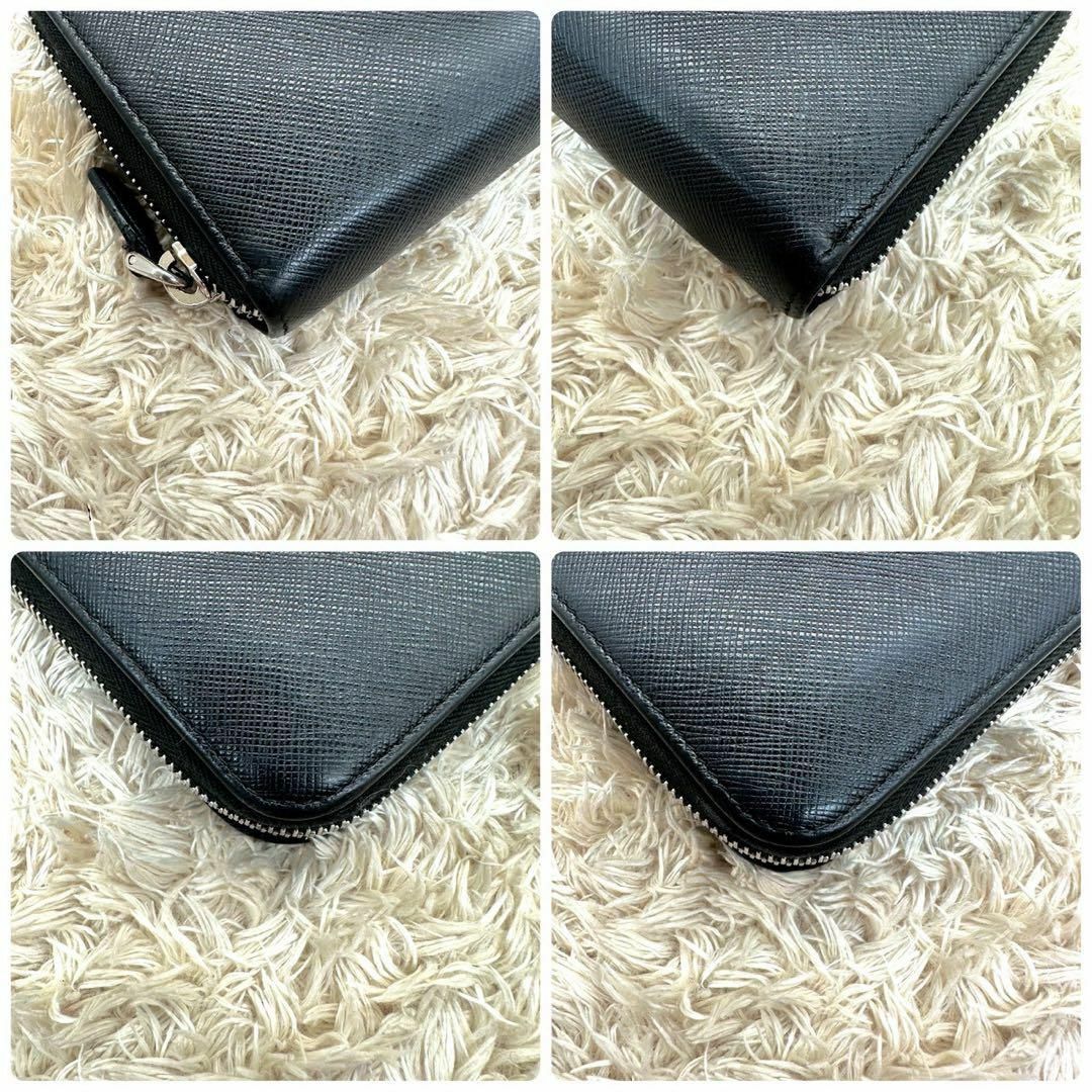 PRADA - 【美品】プラダ 長財布 ブラック ベージュ シルバーロゴ PRADA - 【美品】プラダ 長財布 ブラック ベージュ シルバーロゴ