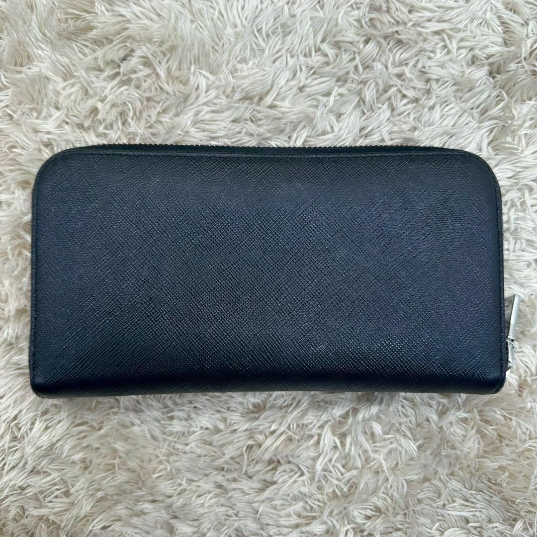 PRADA - 【美品】プラダ 長財布 ラウンドファスナー ネイビー PRADA - 【美品】プラダ 長財布 ラウンドファスナー ネイビー