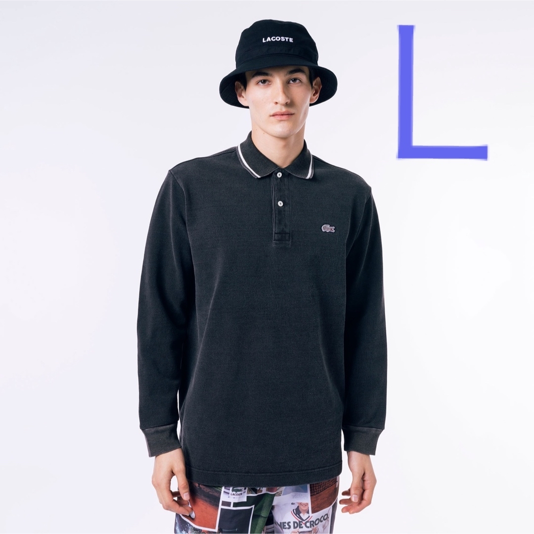 LACOSTE(ラコステ)のラコステ ルーズフィットビッグ鹿の子地インディゴポロシャツ メンズのトップス(ポロシャツ)の商品写真