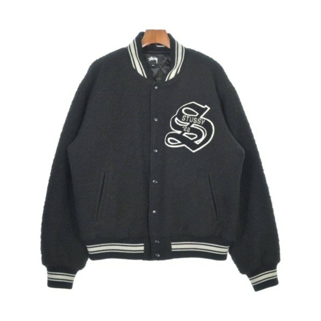 STUSSY - STUSSY ステューシー スタジャン L 黒x白 【古着 STUSSY - STUSSY ステューシー スタジャン L 黒x白 【古着