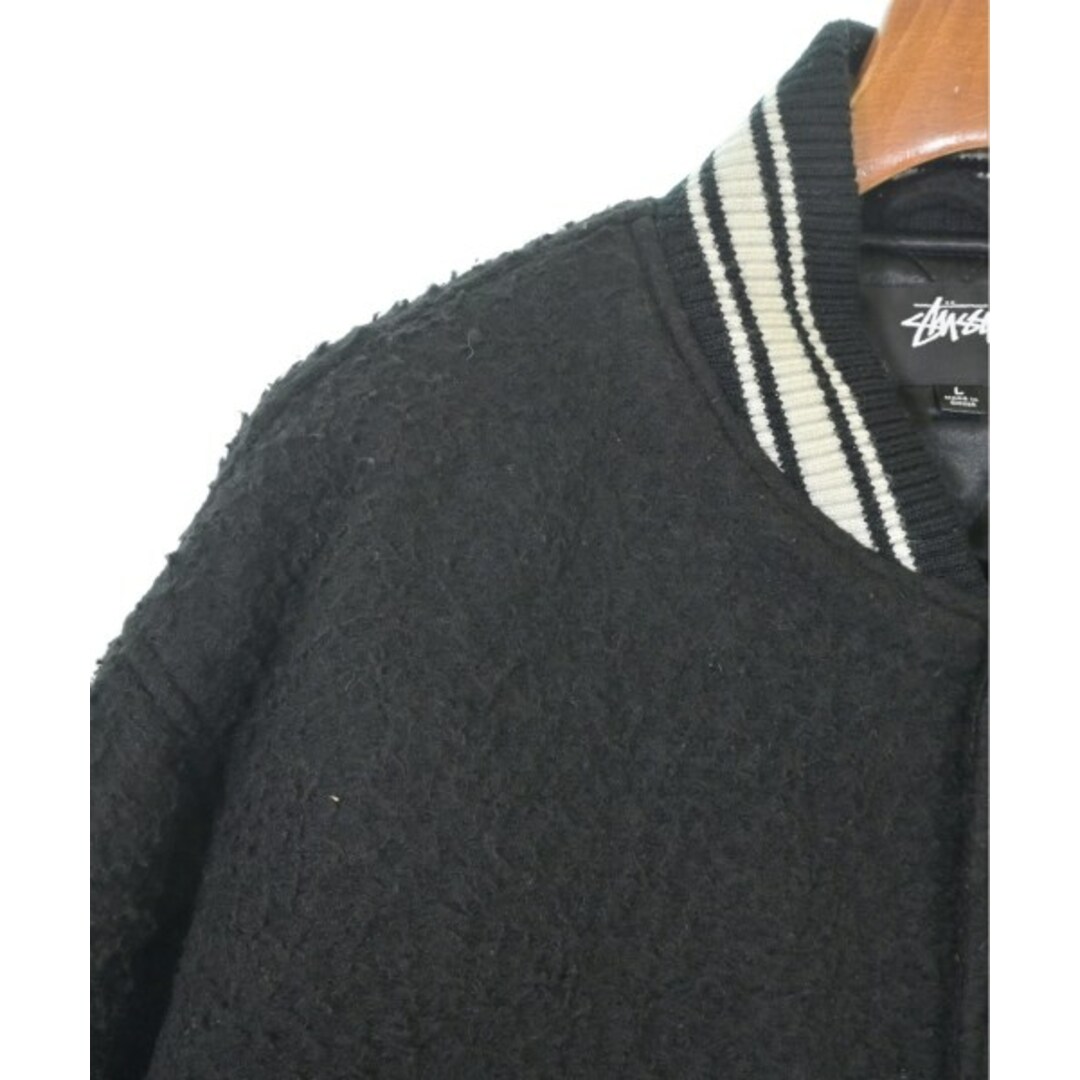 STUSSY - STUSSY ステューシー スタジャン L 黒x白 【古着 STUSSY - STUSSY ステューシー スタジャン L 黒x白 【古着