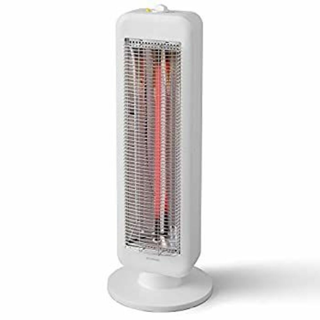 アイリスオーヤマ 電気ストーブ 速暖 縦型 首振り70度 転倒時電源OFF 400W/800W 2段階切替 ブラックコートヒーター ホワイト IESB-S800 スマホ/家電/カメラの冷暖房/空調(ストーブ)の商品写真