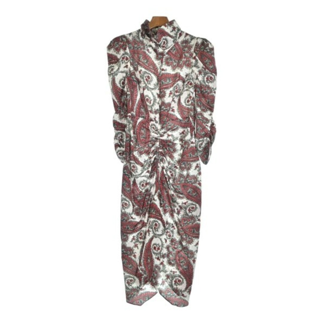 Isabel Marant - ISABEL MARANT ワンピース 38(S位) 白x赤x Isabel Marant - ISABEL MARANT ワンピース 38(S位) 白x赤x