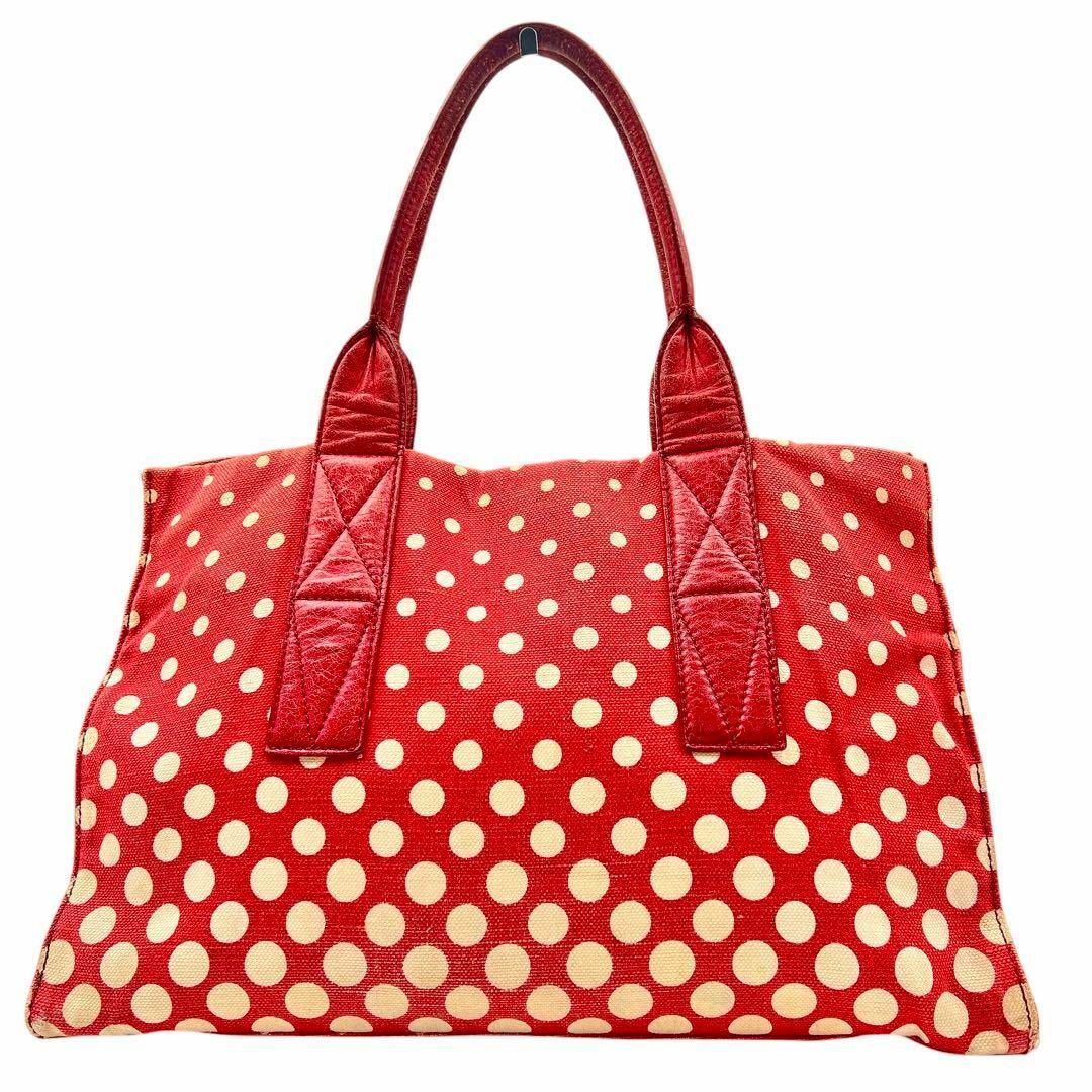 MIU MIU - MIUMIU 水玉 キャンバス トートバッグ レディース MIU MIU - MIUMIU 水玉 キャンバス トートバッグ レディース