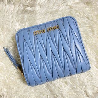 MIU MIU - miumiu ◯°* マトラッセ クリスタルパール 折財布の MIU MIU - miumiu ◯°* マトラッセ クリスタルパール 折財布の