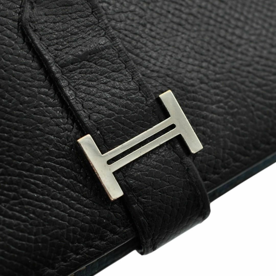 HERMES - HERMES ベアン エプソン バイカラー 長財布 □K刻印の