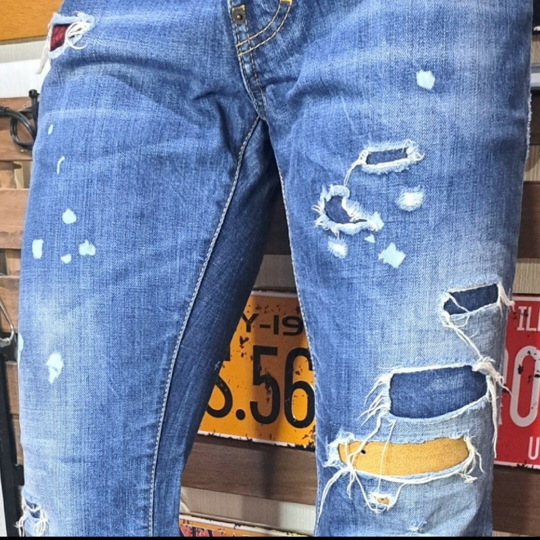 DSQUARED2 - Dsquared2 ストレッチ クラッシュリペア加工 デニム DSQUARED2 - Dsquared2 ストレッチ クラッシュリペア加工 デニム