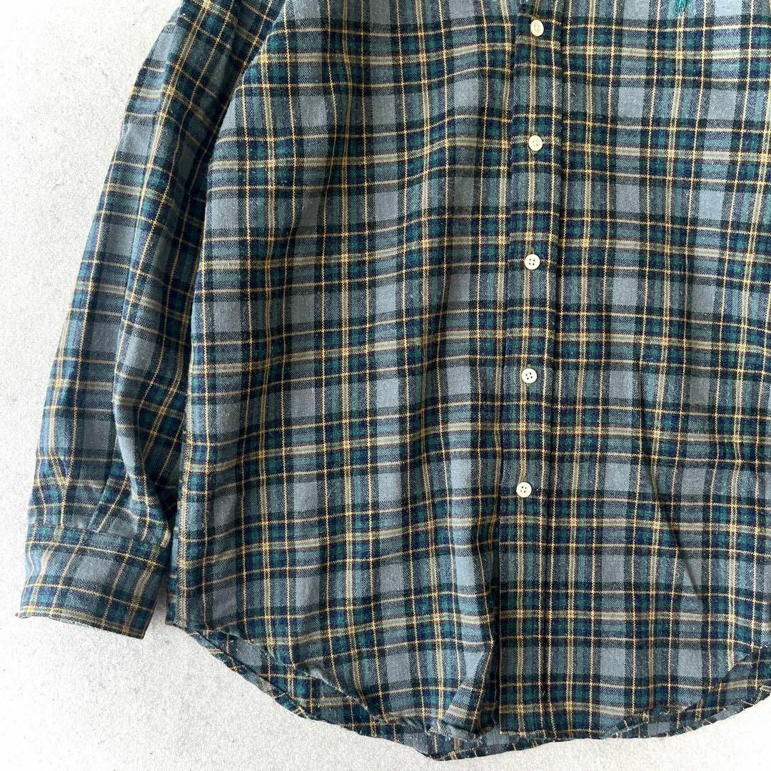 90s ポロ ラルフローレン L ウール チェック ネルシャツ 緑 90s ポロ ラルフローレン L ウール チェック ネルシャツ 緑
