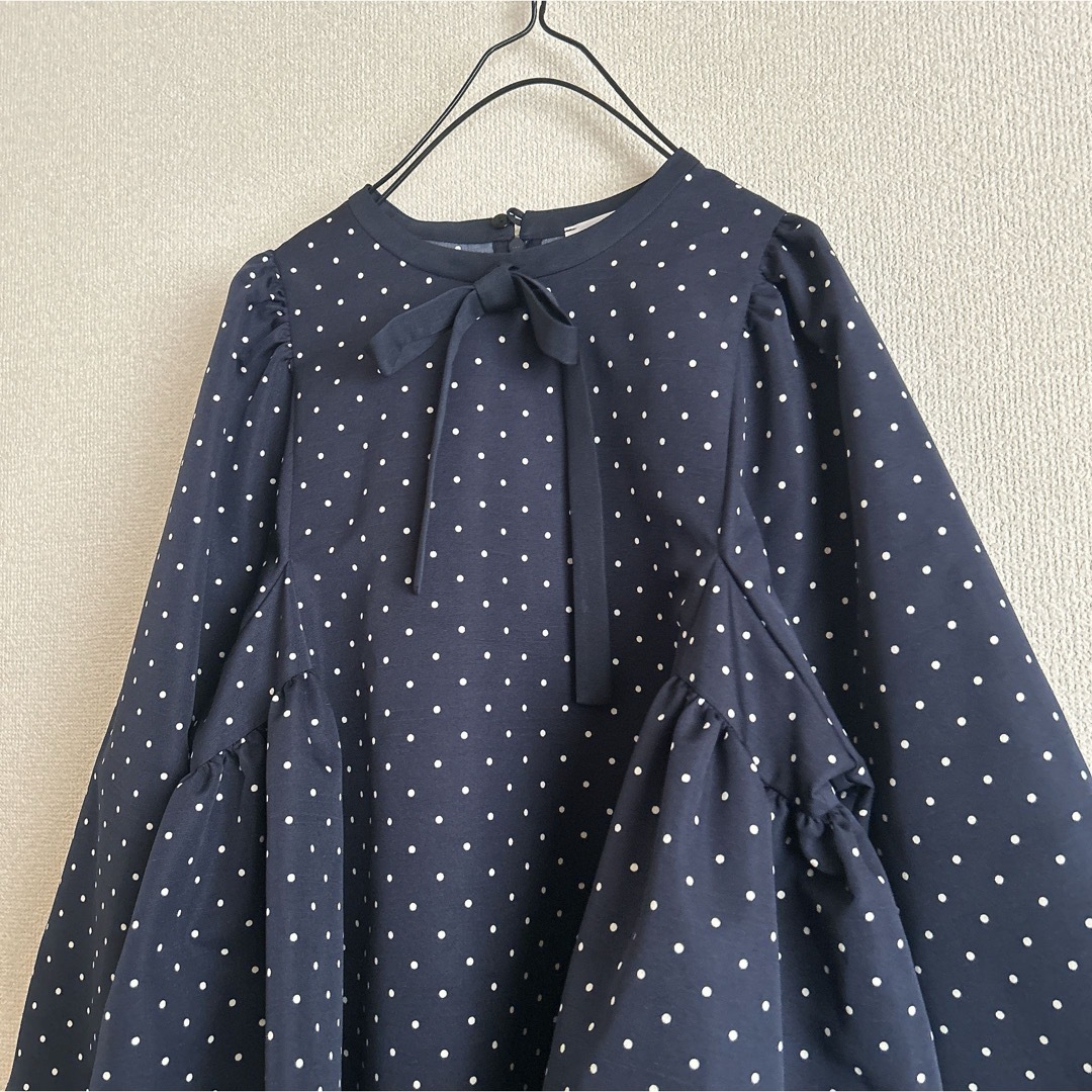 Drawer - 【新品未着用】yori ドットサイドギャザーブラウス Drawer - 【新品未着用】yori ドットサイドギャザーブラウス